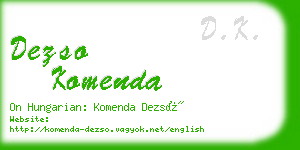 dezso komenda business card